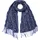 LASCANA Schal LASCANA, Damen, blau (blau, grau), Strick, Kunstfaser, gemustert, Modetücher Schal, Winterschal, Damenschal, Modeschal, Fransenschal VEGAN