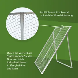 Baumarktplus / xl Durchwurfsieb Kompostsieb 115x75 cm Erdsieb