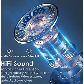 NAUC In-Ear Bluetooth Kopfhörer für Motorola Moto G / Power (2025) Earbuds Ohrhörer - Schwarz