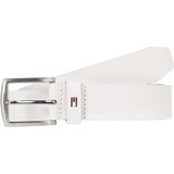 Tommy Hilfiger New Denton 3.5 Belt Ledergürtel, Weiß (Optic White), 80