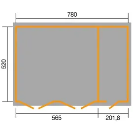 Lasita Maja Lasita Garage Hawaii Set mit Holztoren 780 cm x 520 cm Carbongrau