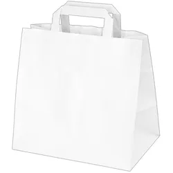 250x GASTRO Papiertragetaschen 25 x 26 x 17 cm mit EAN-Code weiß