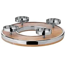 Edzard Adventskranz Jale (Ø 36 cm), Mangoholz mit Edelstahlrand,