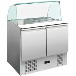 Gekühlter Zutaten-Tisch Edelstahl 2 Türen 176L 900x700mm. Kühltisch für Bar, Restaurant & Gastronomie.