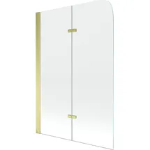 Mexen Felix 2-flügelige Badewannenabtrennung 100 x 140 cm, transparent, gold - 890-100-002-50-00