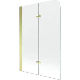 Mexen Felix 2-flügelige Badewannenabtrennung 100 x 140 cm, transparent, gold - 890-100-002-50-00
