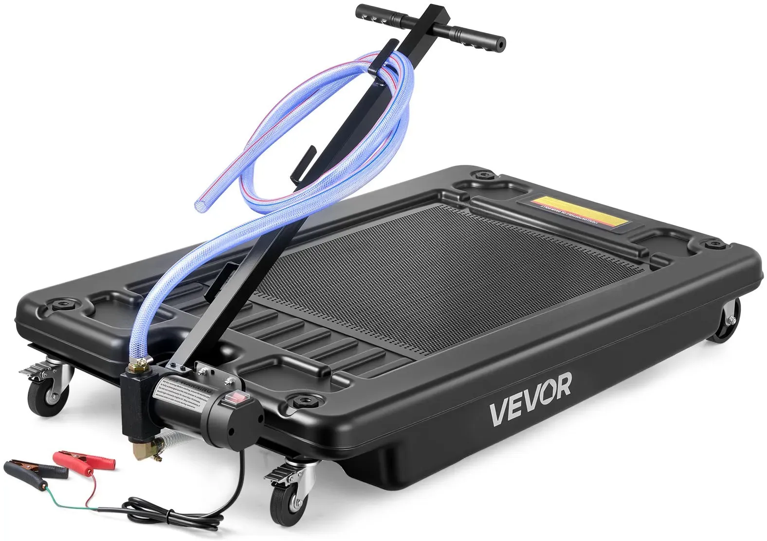 VEVOR Ölablasswanne, mit Niedrigem Profil, 64 L Fassungsvermögen, Ölwechselbehälter mit elektrischer Pumpe & 2,2 m Schlauch, Passend für Autos, SUVs, LKWs, Motorräder, Geländefahrzeuge, Metall