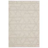 Koza Home Teppich Teppich Kurzflor Geometrisch Modern Wohnzimmer Creme Grau, 160x230 cm 160.00 cm x 230.00 cm