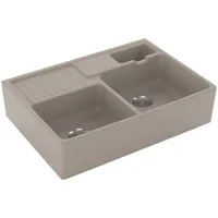Villeroy & Boch Spülstein Doppelbecken almond + Handbetätigung