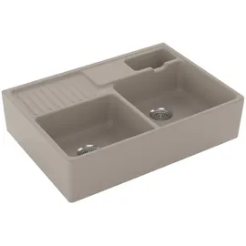 Villeroy & Boch Spülstein Doppelbecken almond + Handbetätigung