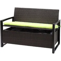 MCW MCW-F39 2er Sitzbank 120 x 60 x 85 cm Braun/Grün