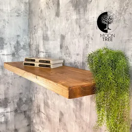 Moontree Wandregal 120 x 30 x 3,8 cm Dunkle Eichenoptik