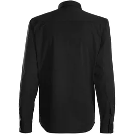 John Devin Langarmhemd JOHN DEVIN "elastische Baumwollqualität", Herren, Gr. XXL (45/46), N-Gr, schwarz, Web, Obermaterial: 97% Baumwolle, 3% Elasthan, unifarben, körpernah, Rundhals, 1-Knopf-Manschette, Hemden, für maximale Bewegungsfreiheit durch Stretch