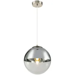 Design Pendel Decken Lampe Kugel Wohn Ess Zimmer Glas Hänge Leuchte silber