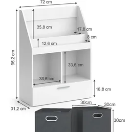 Vicco Bücherregal Luigi 72 x 96,2 x 31,2 cm Weiß