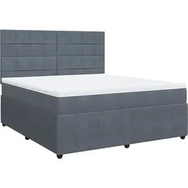 vidaXL Boxspringbett 180 x 200 cm Dunkelgrau