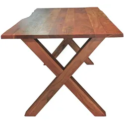 Esstisch Akazie nussbaumfarben 220x100 cm X-Holzgestell MURCIA
