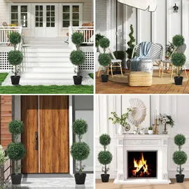 Homcom Künstlicher Buchsbaum 2er-Set groß 91,6 cm