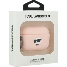 OEM Karl Lagerfeld Silikonhülle mit Chaupette-kopf-motiv für AirPods Pro 3, Pink
