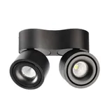 Deko-Light LED Deckenleuchte Uni II Mini Double Tilt 15W dimmbar, 3000K Schwarz