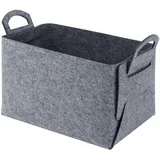 Filz Aufbewahrungskorb,40x30x24cm große geschenkkorb leer, faltbarer filzkorb mit zwei weichen Griffen, für Kleidung, Picknick, Schlafzimmer, Schränke, Holz und Kinderspielzeug(dunkelgrau)
