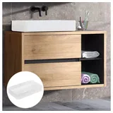 Lomadox Waschtisch 100 Cm In Shetland Eiche Nb. Mit Anthrazit Danzig-56 Inkl. Keramik Aufsatzbecken Weiß, B/h/t: Ca. 100/71/46 Cm