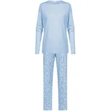 MEY Nachtwäsche Serie Flower Meadow Schlafanzug, Komfortbund, hautfreundlich, für Damen 1116 Blue Silk 48