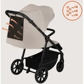 lionelo IVA Buggy bis 22 kg 6 Monaten bis 4 Jahre 360° Räder Volle Stoßdämpfung Verstellbare Rückenlehne höhenverstellbares Verdeck XXL UPF50+ Premium Stoff