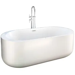 AcquaVapore freistehende Badewanne F26 170x80cm Whirlpool Luft & Wasser mit Armatur AF04