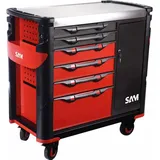 Sam Outillage - Extra Breiter Werkzeugwagen Xxl 6 Schubladen Mit Schrank Und Edelstahlplatte - 416-axe