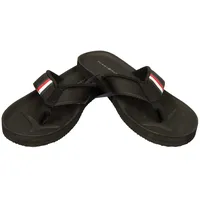 Tommy Hilfiger Flip-Flops für Herren Strandbad-Hausschuh mit Spitze aus Beachwear-Stoff Artikel XM0XM02886, BDS Black/Nero, 45 - 45 EU