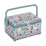Hobby Gift Nähkorb - Nähkasten Aufbewahrungsbox mit Innenschale bunt