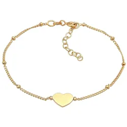Elli Herzchen Kugelkette Liebe Romantik 925 Silber Armbänder & Armreife   Damen 