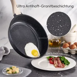 just perfecto Topf und Pfannenset Induktion mit deckel Schwarz ohne PTFE und PFOA 14 pcs - Kochtopfset Aluminium mit Antihaftbeschichtung - Töpfe Set - Schwarz