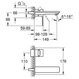Grohe Lineare Einhandmischer Hard Graphite