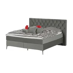 Boxspringbett  Laesa ¦ grau ¦ Maße (cm): B: 220 H: 122