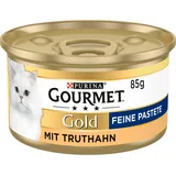 Nassfutter für Katzen Gourmet Gold Feine Pastete Truthahn 12x85g Packung