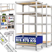 monzana Schwerlastregal 180x90x60cm 875kg 5 MDF-Platten Regal Lagerregal Kellerregal Steckregal Werkstattregal