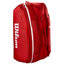 Wilson Super Tour Red Tennisschlägertasche - Rot/Weiß, für bis zu 15 Schläger