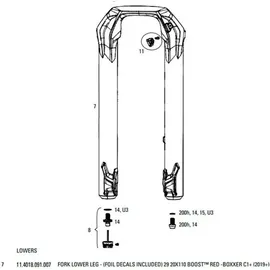 RockShox Boxxer 29 ́ ́ Boost Ultimate Gabel Senkt Sich - Red - One Size