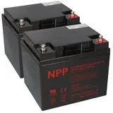 NPP 2x Blei-Akku NPD12-45 12V 45Ah zyklenfest für Rollstuhl & Seniorenmobil