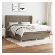vidaXL Boxspringbett mit Matratze Taupe 180x200 cm Stoff