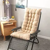 Morbuy Deckchair Auflagen für Gartenliegen, Sonnenliege Kissen Tragbare Garten Innenhof Gepolstertes Bett Relax-Liegestuhl Sitzauflage für Deckchair Innen Außen (125x48x8cm,Beige)