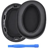 MMobiel Ersatz Ohrpolster für Sony WH-H900N / Sony MDR-100ABN Kopfhörer Protein PU Kopfhörer Ohrpolster – Ersatzpolster - Schwarz