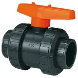 SETMA Klebe-Kugelhahn Ø 3,2 cm/grau, mit Verschraubung