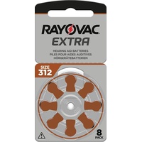 Rayovac 312 Extra Advanced Hörgerätebatterien ZL3 braun 8 Batterien + MHD 2027 +