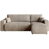 bromarkt Eckcouch 3-Sitzer Cordstoff Beige