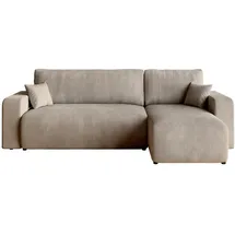 bromarkt Eckcouch 3-Sitzer Cordstoff Beige