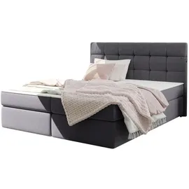 kaiser möbel Boxspringbett mit matratze und bettkasten, Schlafbett FADO stoff Sawana Graphit 180x200 cm - Grau
