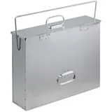 Relaxdays Ascheeimer eckig verzinkter Stahl 15 l 0,51 x 0,17 m Silber